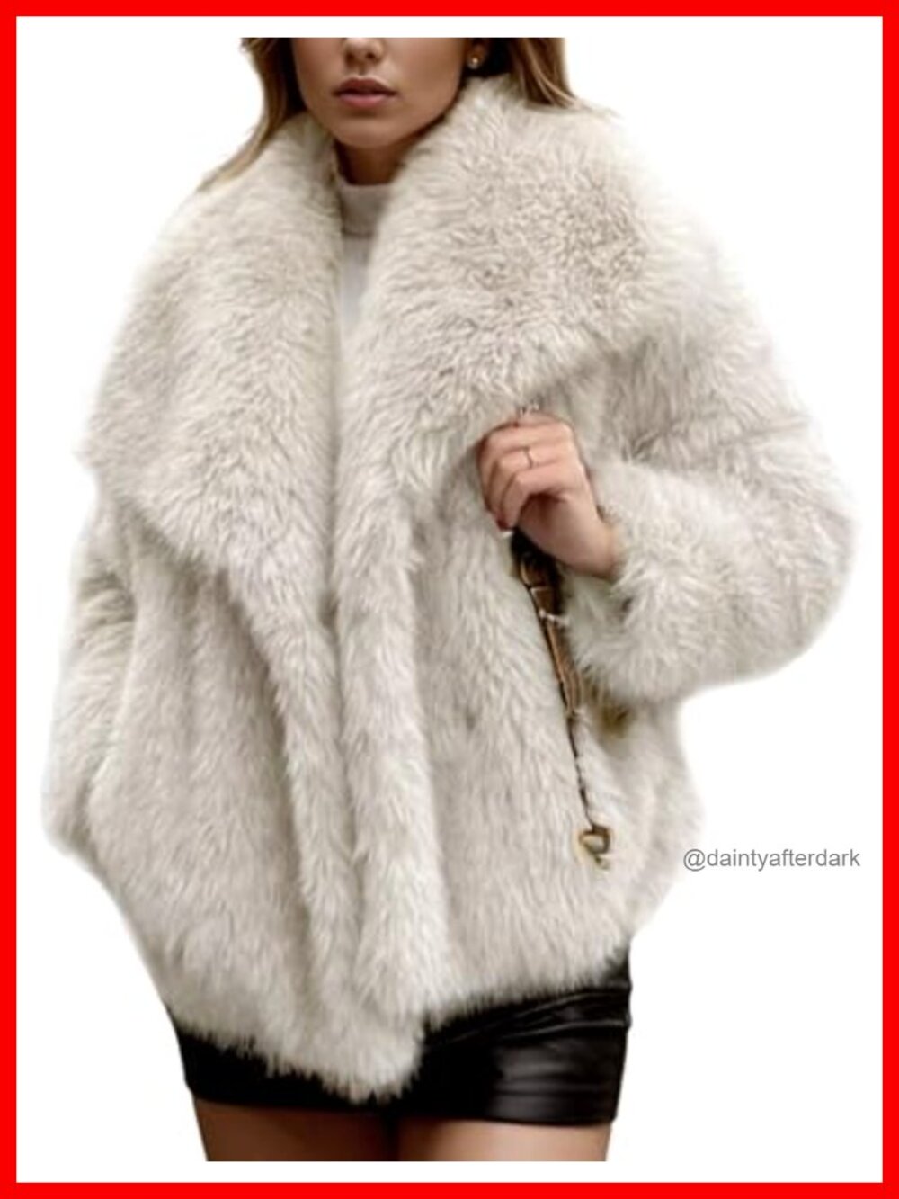 Womens Faux Fur Coat Winter Warm Fluffy Fur Jacket